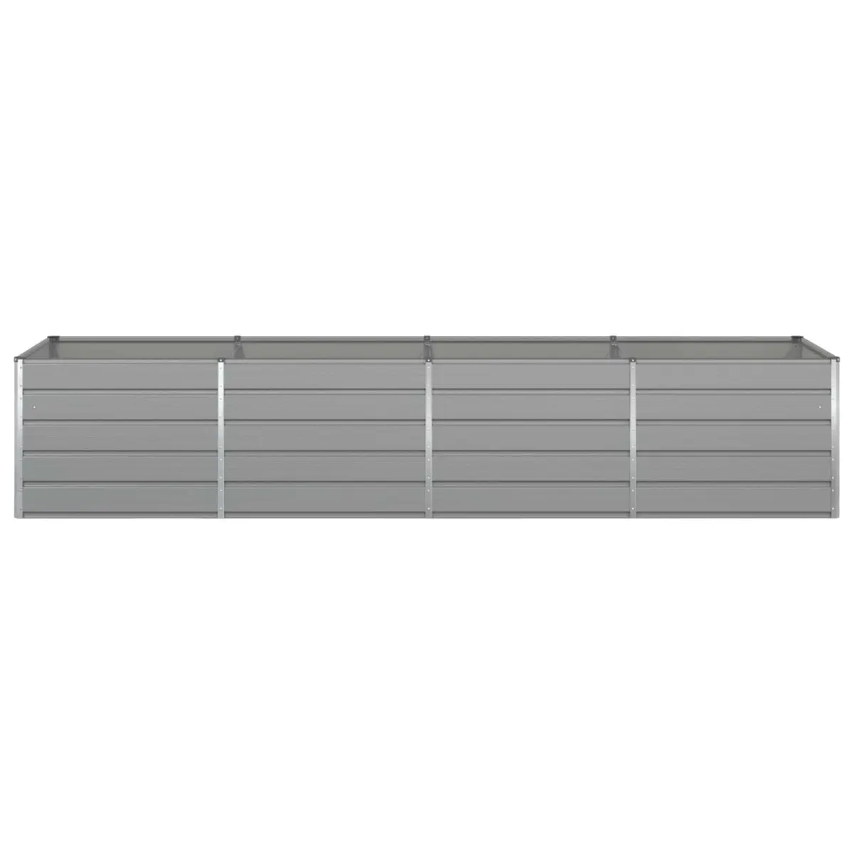 Large Planter Galvanized Steel Light Grey 385 x 100 x 75 cm Outdoor Raised Garden Box