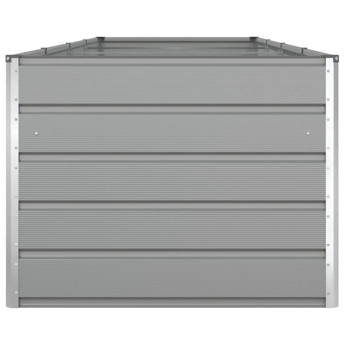 Large Planter Galvanized Steel Light Grey 385 x 100 x 75 cm Outdoor Raised Garden Box