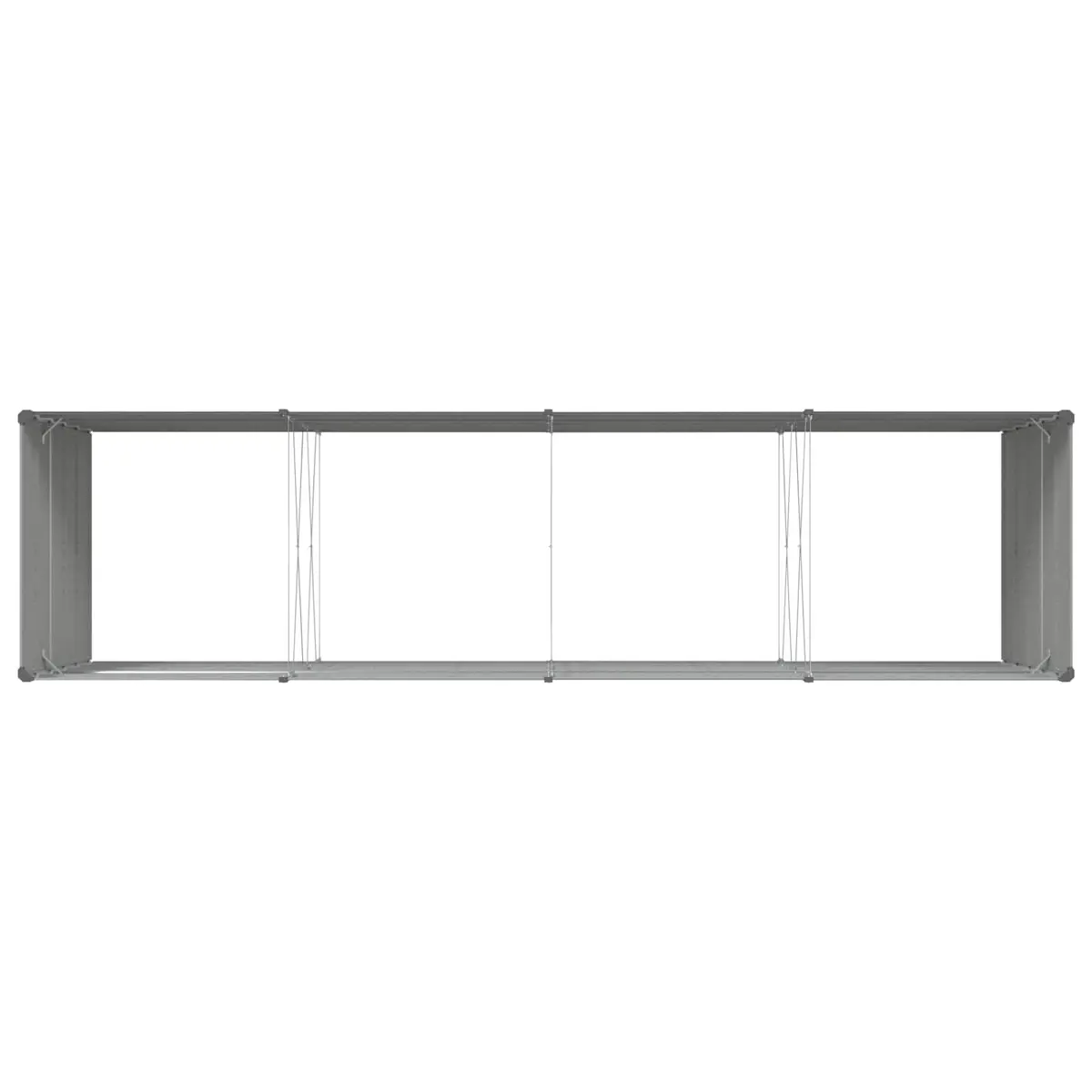 Large Planter Galvanized Steel Light Grey 385 x 100 x 75 cm Outdoor Raised Garden Box