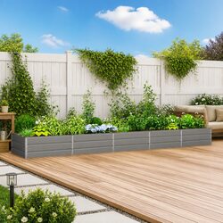 Practical Light Grey Garden Planter 480x100x45cm