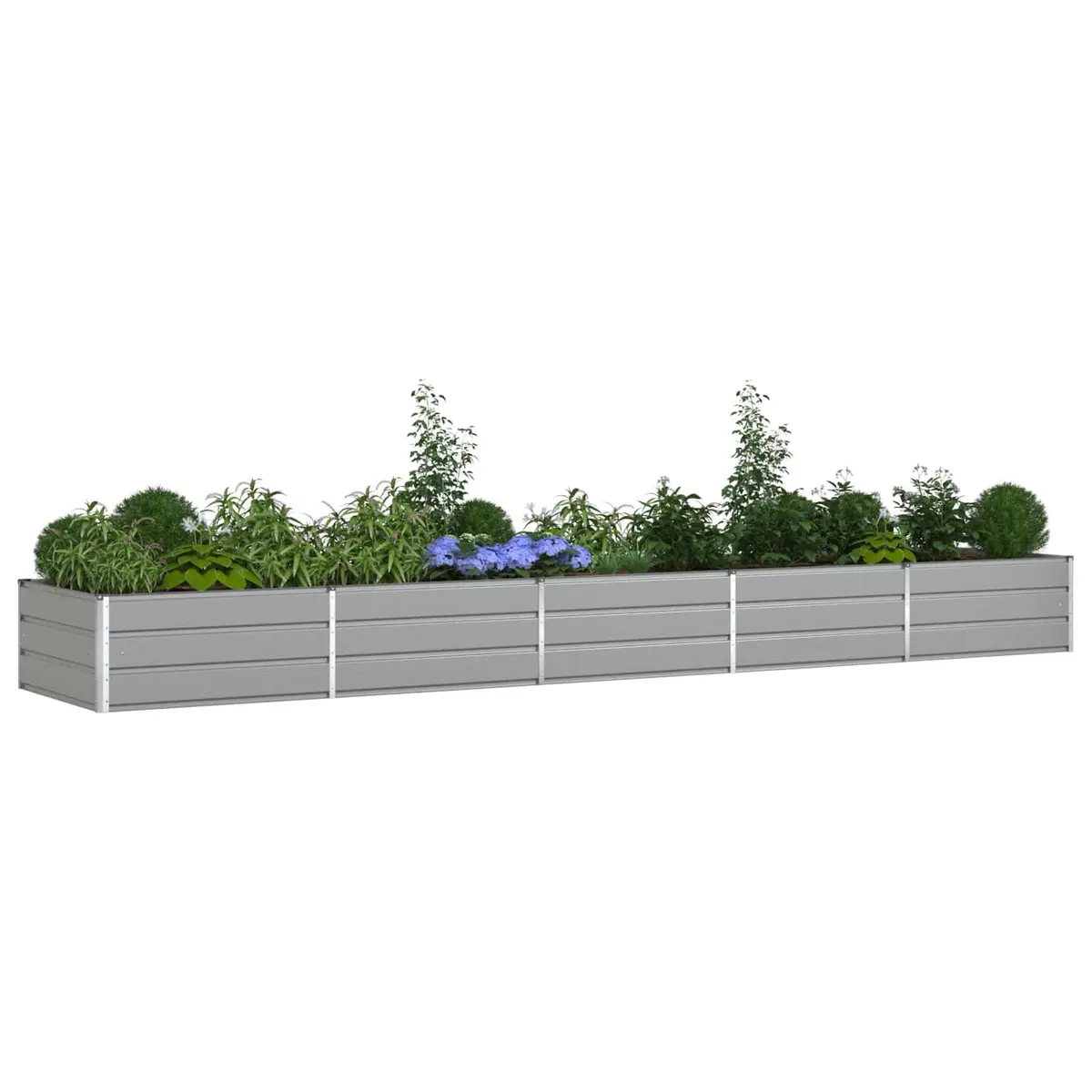 Galvanised Steel Garden Planter Light Grey 480x100x45cm Outdoor Patio Raised Bed