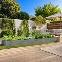 Versatile Light Grey Planter for Gardens and Patios 580x100x45cm