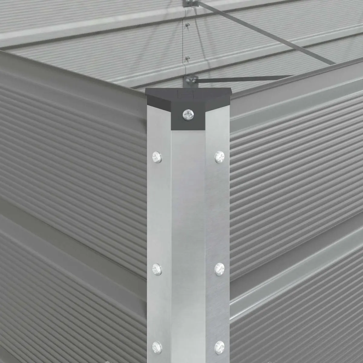 Galvanised Steel Planter Outdoor Raised Bed Light Grey 580x100x45cm Durable Garden Container