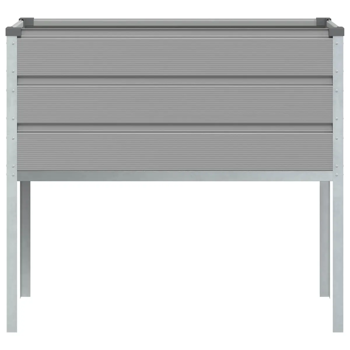 High Foot Planter Light Grey Galvanised Steel Raised Garden Pot Outdoor Decor