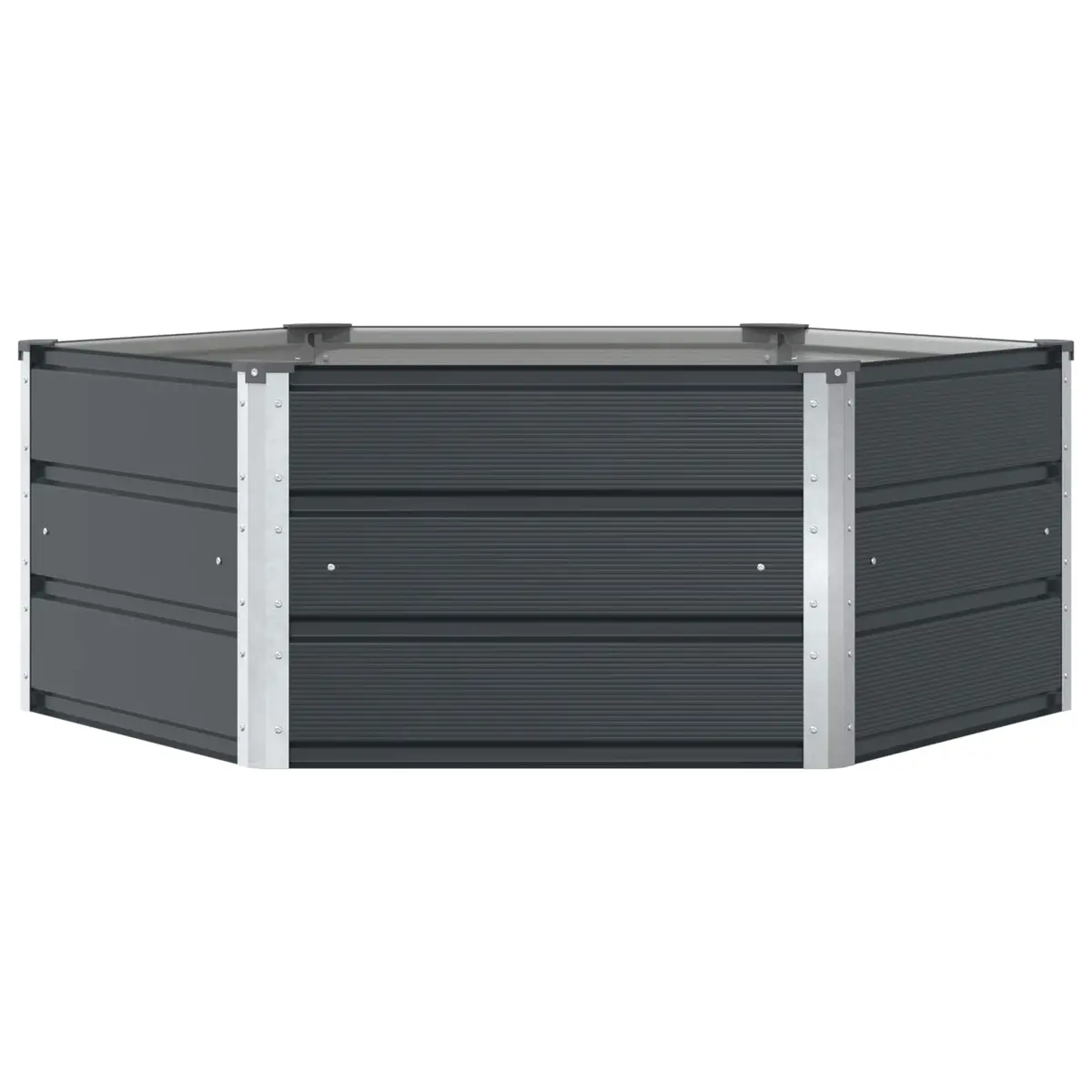 Steel Planter Hexagonal Anthracite 129x129x45cm Outdoor Raised Bed Garden