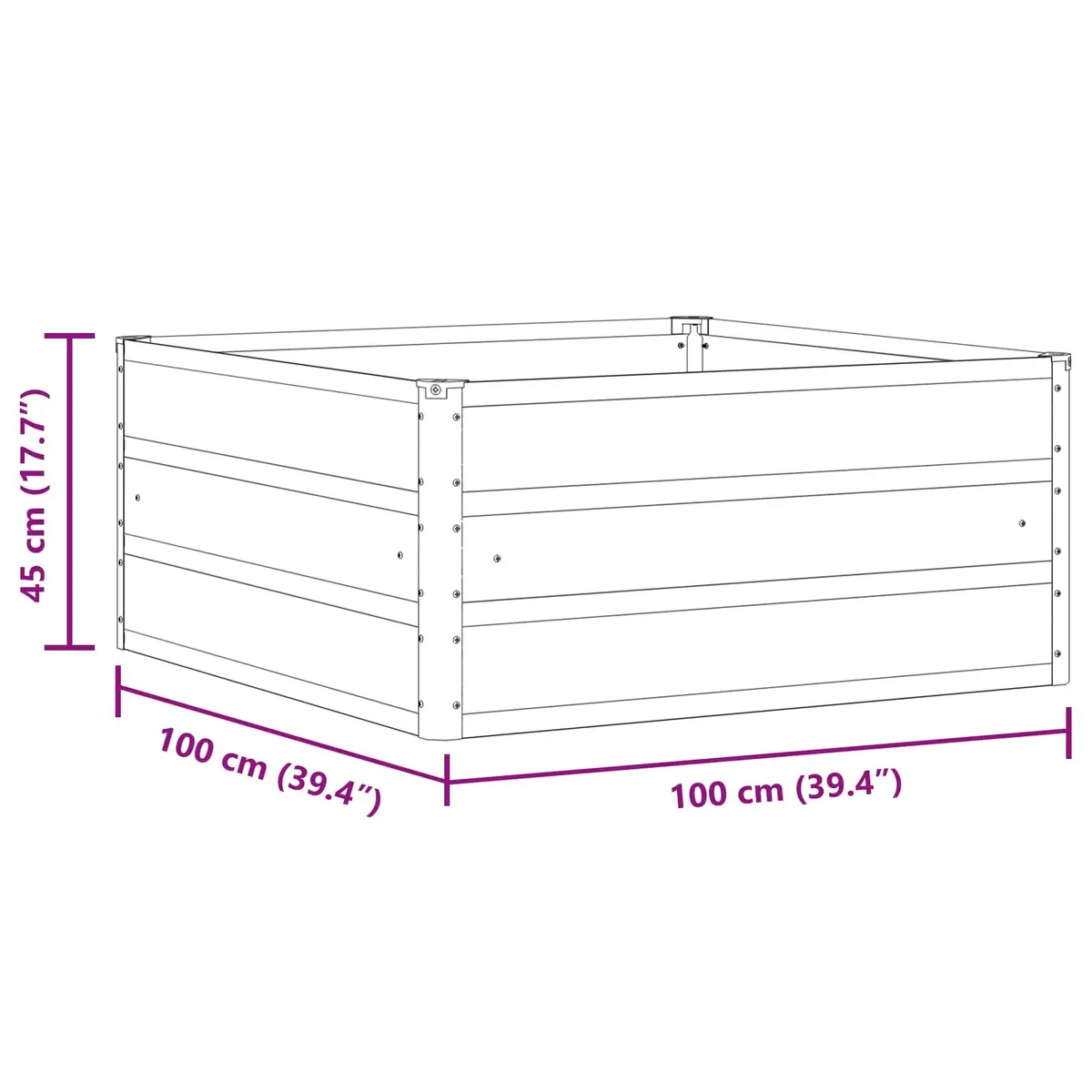 Steel Planter Modern Anthracite Large Garden Pot Outdoor Decorative Container