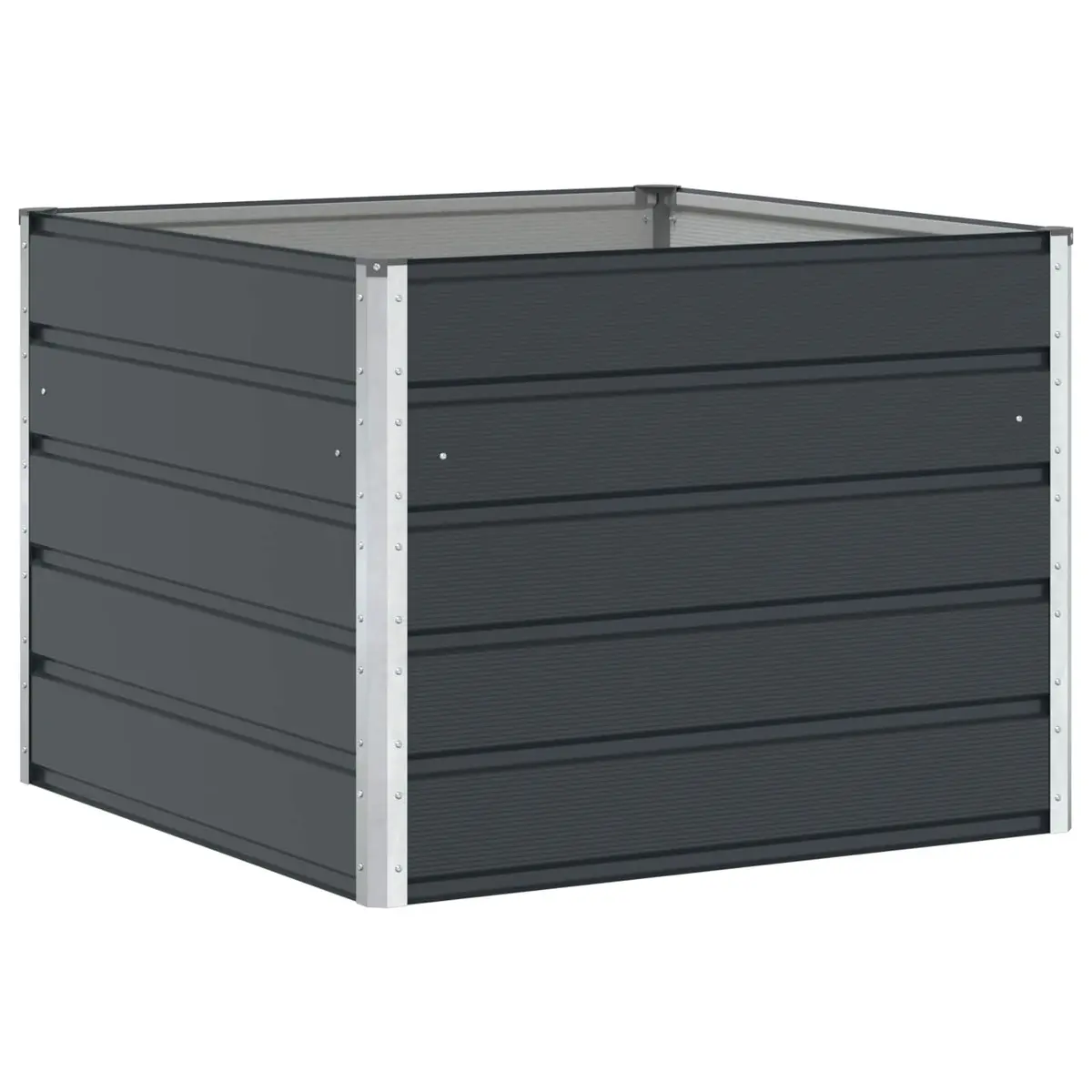 Steel Planter Anthracite 100x100x75cm Garden Outdoor Raised Flower Bed Pot Box