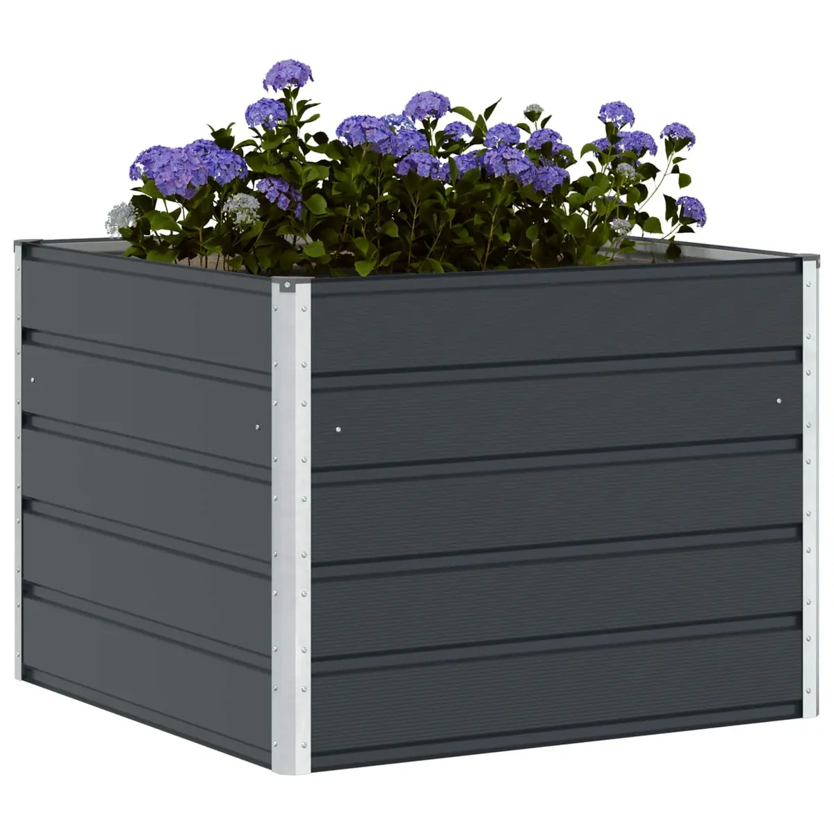 Steel Planter Anthracite 100x100x75cm Garden Outdoor Raised Flower Bed Pot Box
