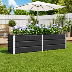 Versatile Anthracite Steel Planter for Any Space 160 x 40 x 45 cm