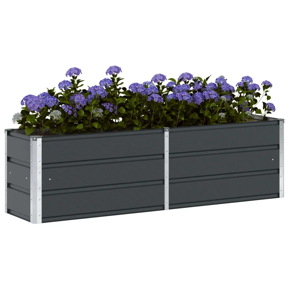 Steel Planter Anthracite 160 x 40 x 45 cm Garden Patio Indoor Outdoor Pot