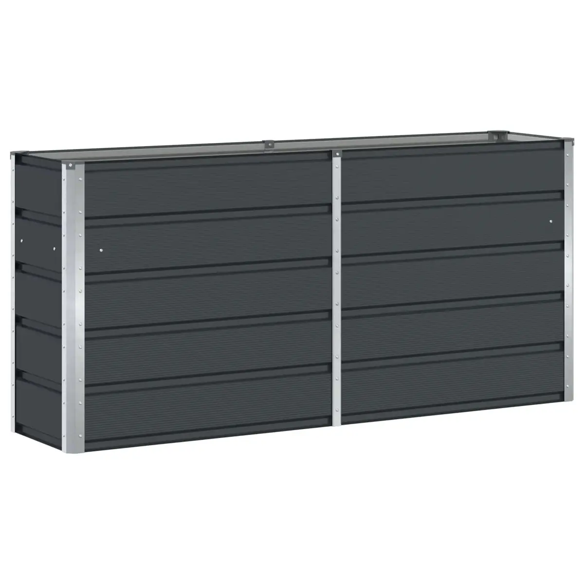 Steel Planter Anthracite 160 x 40 x 75 cm Outdoor Indoor Garden Patio Large