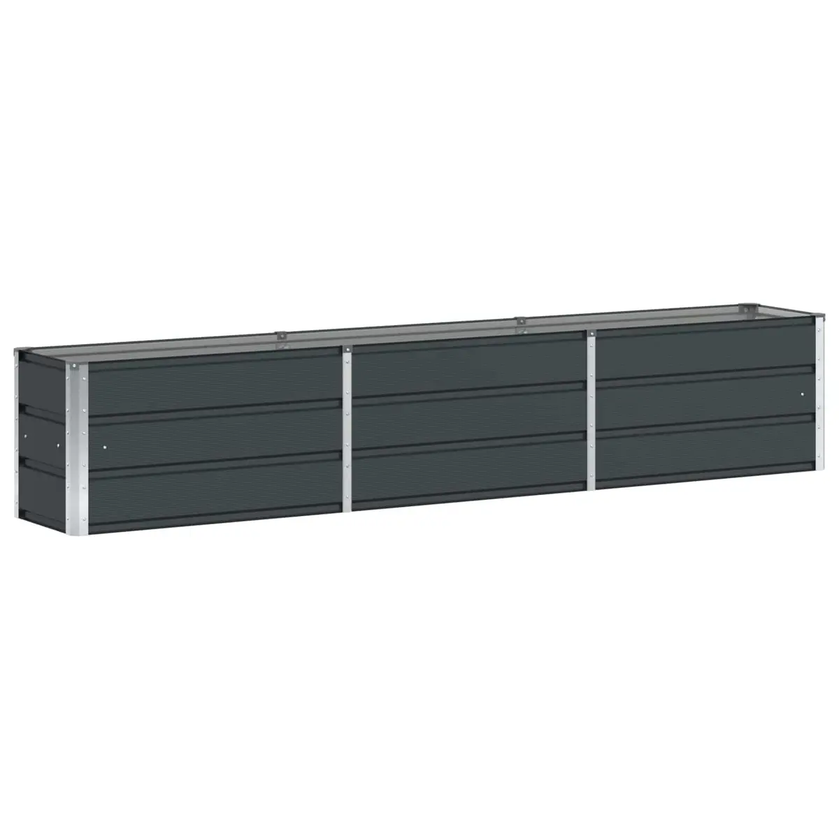 Steel Planter Anthracite 240x40x45cm Indoor Outdoor Patio Flower Pot