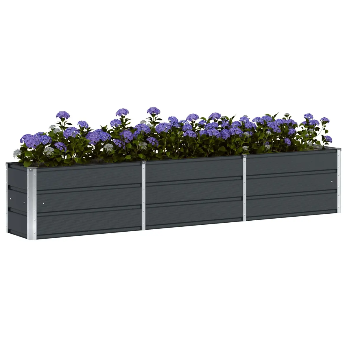 Steel Planter Anthracite 240x40x45cm Indoor Outdoor Patio Flower Pot
