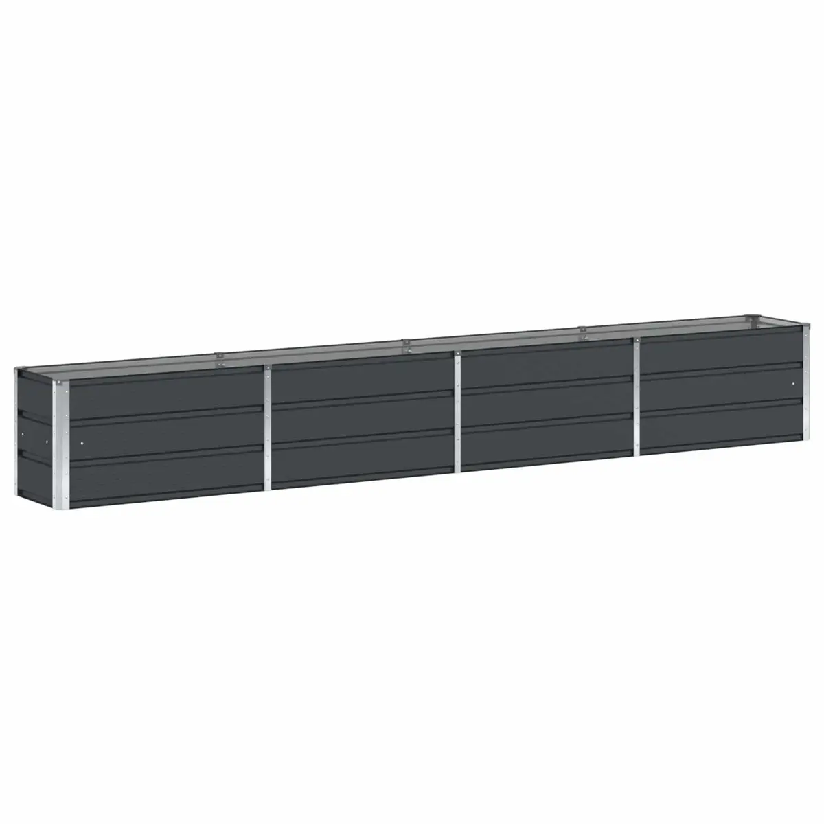 Steel Planter Indoor Outdoor Anthracite 320cm x 40cm x 45cm Durable Steel Frame Suitable for Garden Patio Balcony
