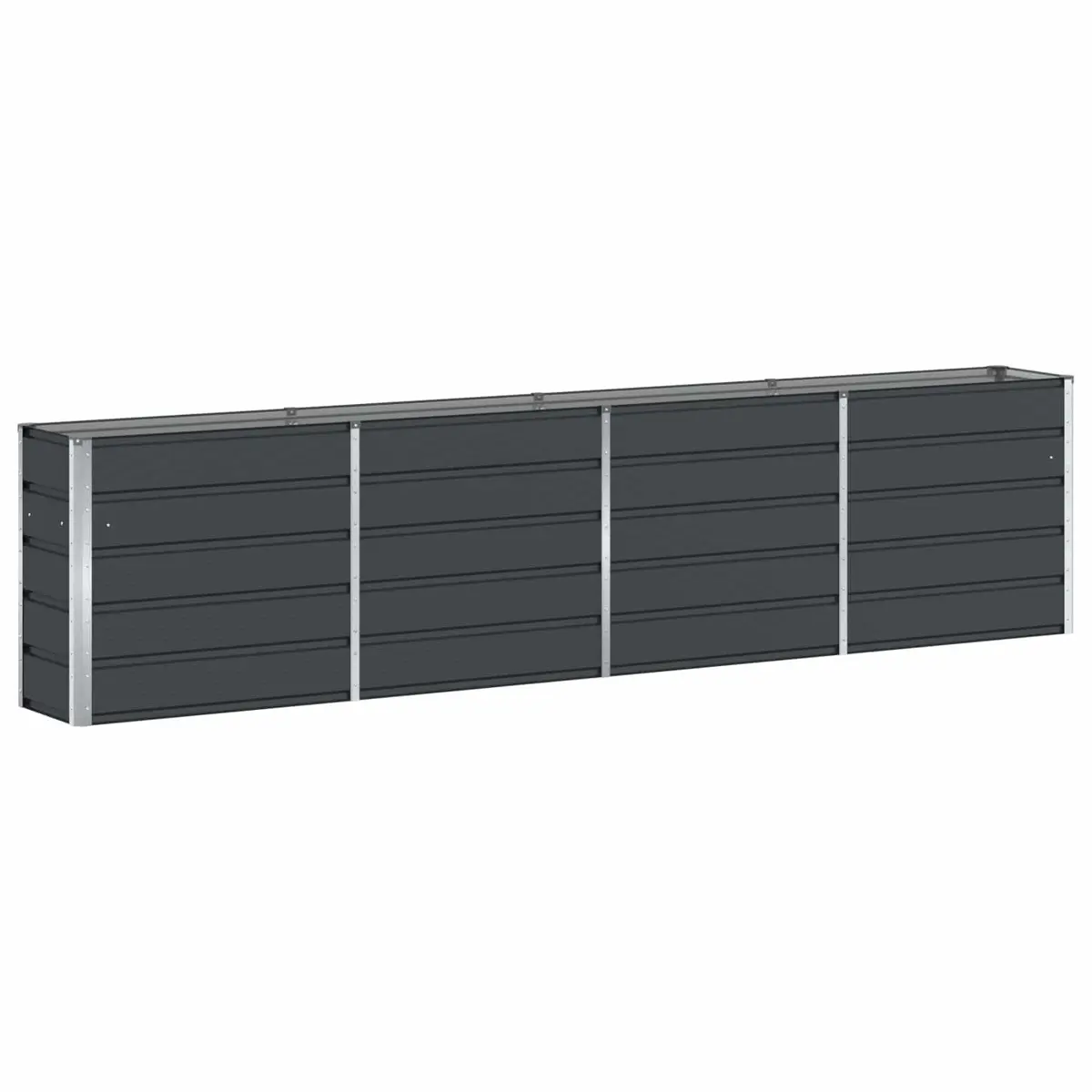 Steel Planter Anthracite 320 x 40 x 75 cm Indoor Outdoor Garden Patio Container