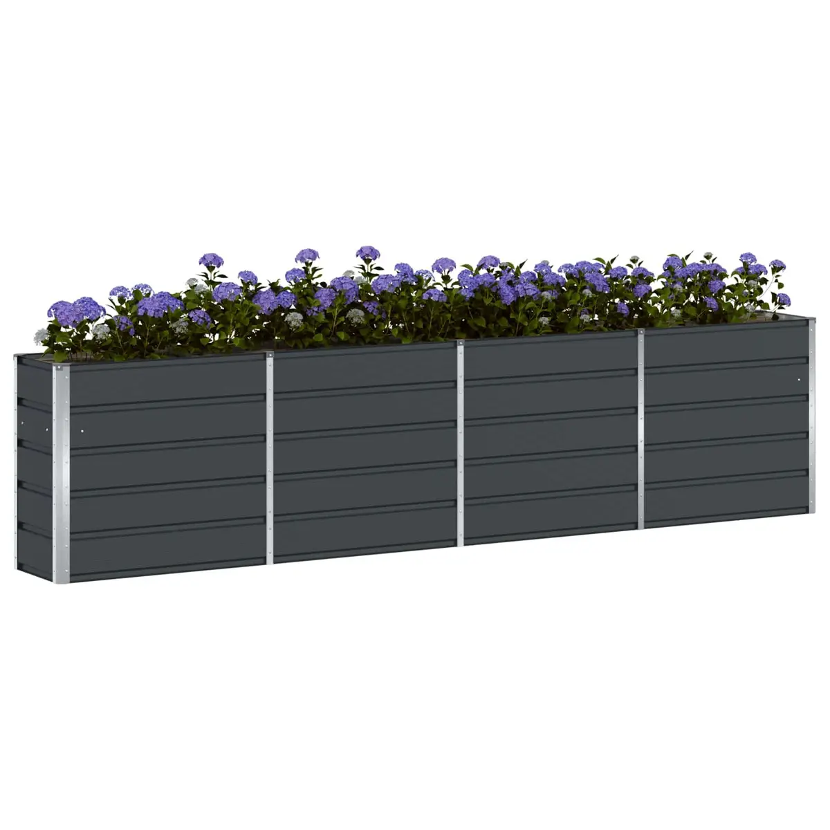 Steel Planter Anthracite 320 x 40 x 75 cm Indoor Outdoor Garden Patio Container