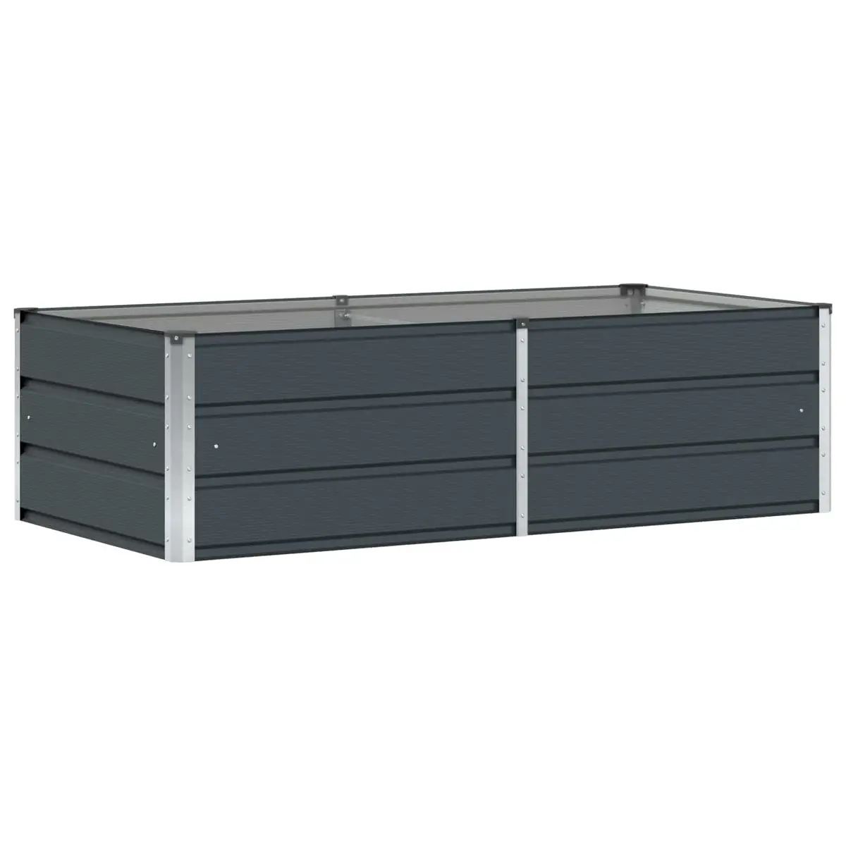 Planter Steel and Plastic Anthracite 160 x 80 x 45 cm Indoor Outdoor Use