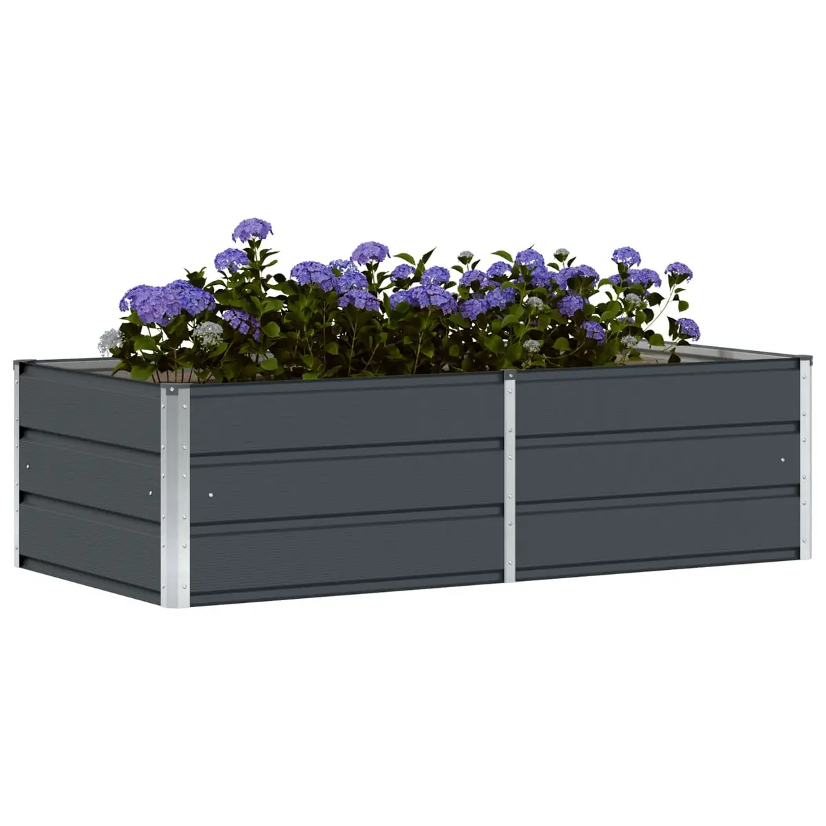 Planter Steel and Plastic Anthracite 160 x 80 x 45 cm Indoor Outdoor Use
