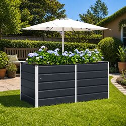 Durable Anthracite Steel Planter 160 x 80 x 75 cm