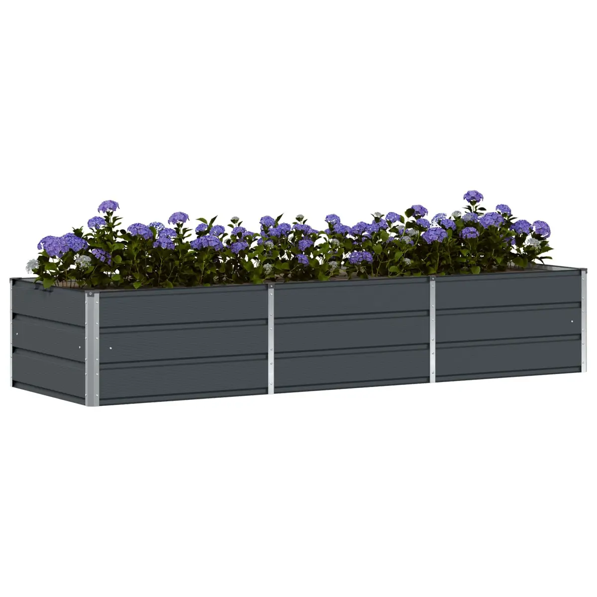 Steel Planter Anthracite 240 x 80 x 45 cm Garden Outdoor Indoor Flower Box
