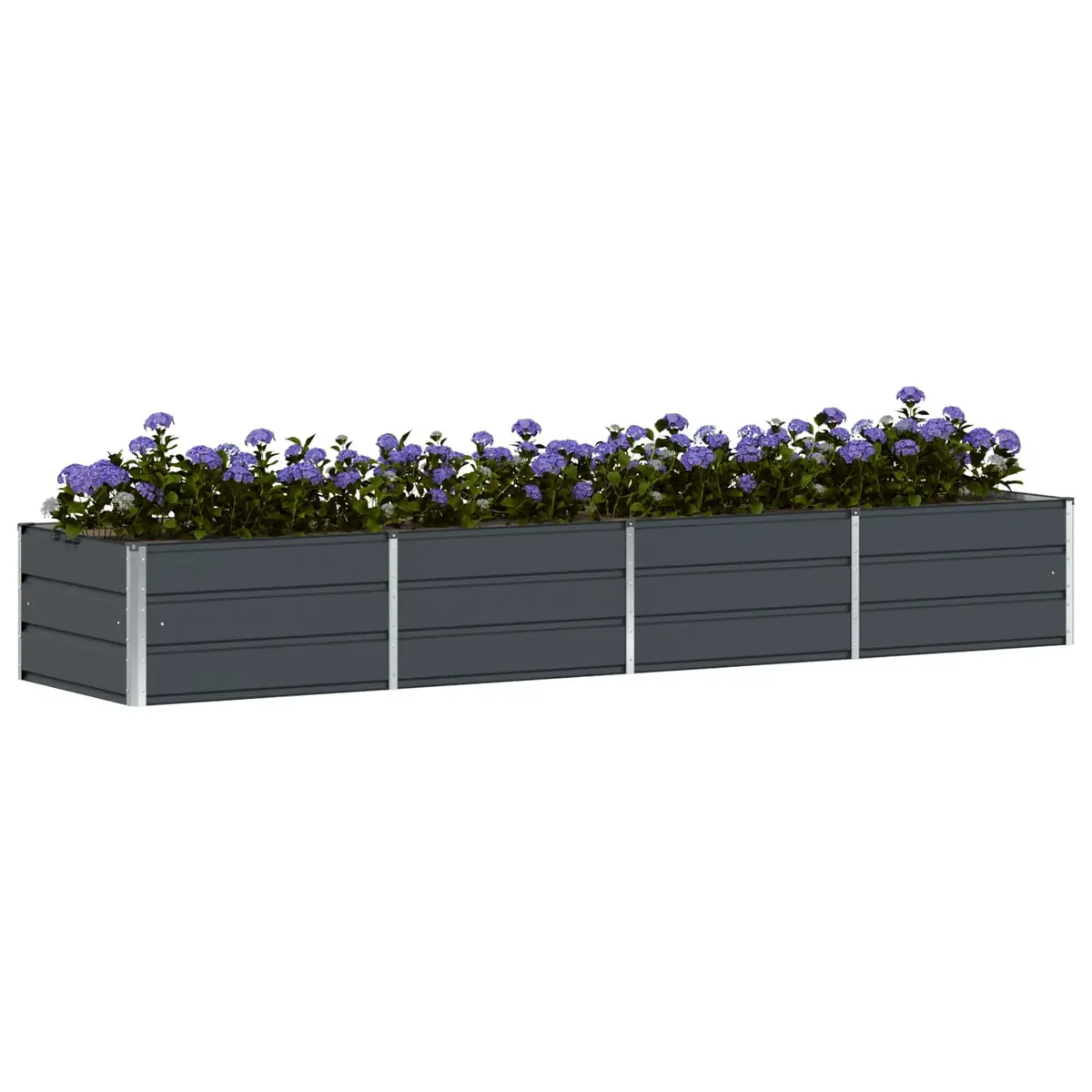 Steel Planter 320 x 80 x 45 cm Anthracite Indoor Outdoor