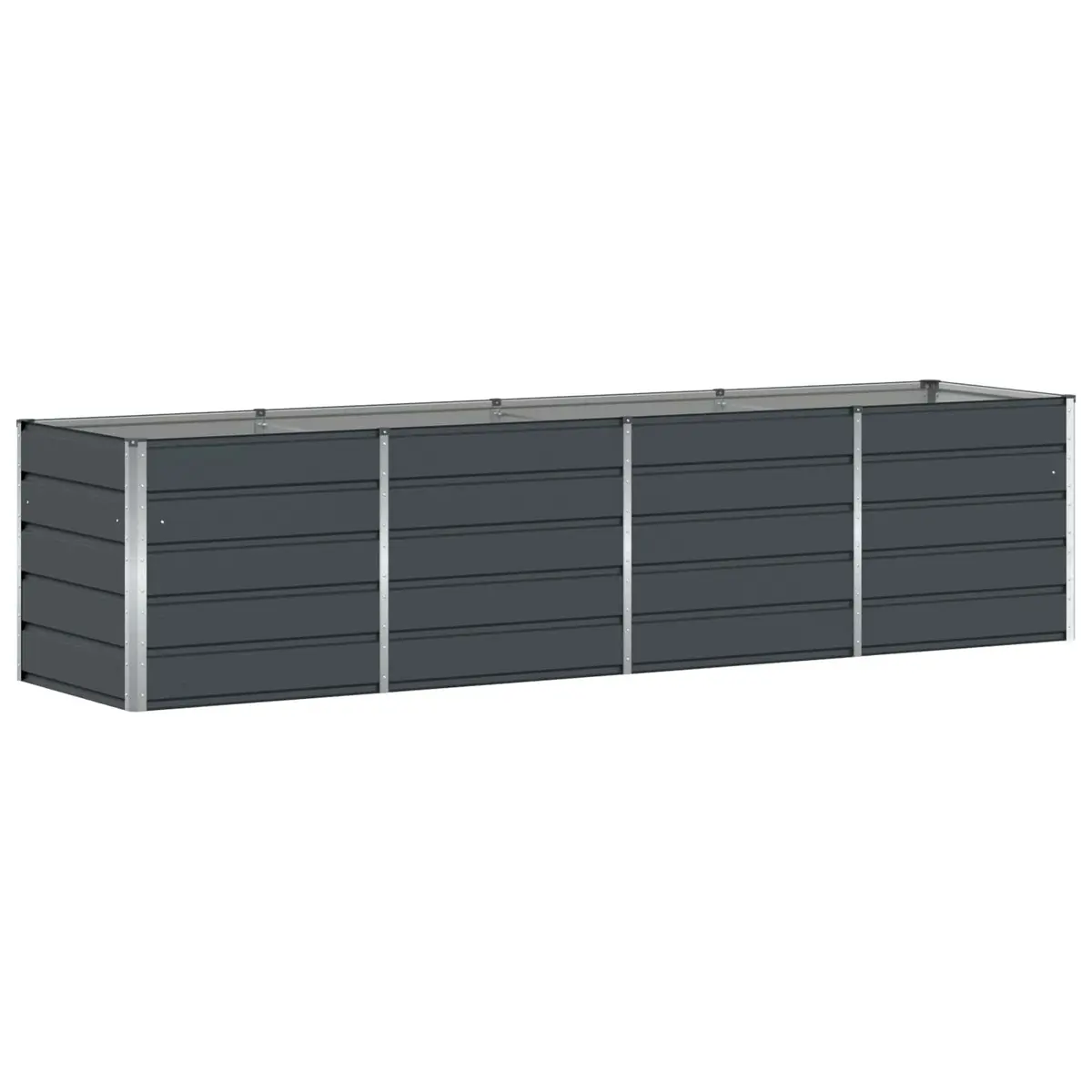 Steel Planter Anthracite 320x80x75cm Garden Terrace Indoor Outdoor Modern Design