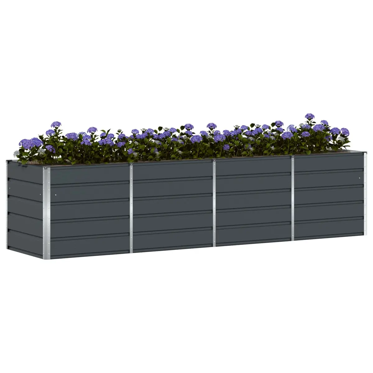 Steel Planter Anthracite 320x80x75cm Garden Terrace Indoor Outdoor Modern Design