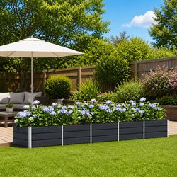 Practical Anthracite Steel Planter for Your Home 400 x 80 x 45 cm