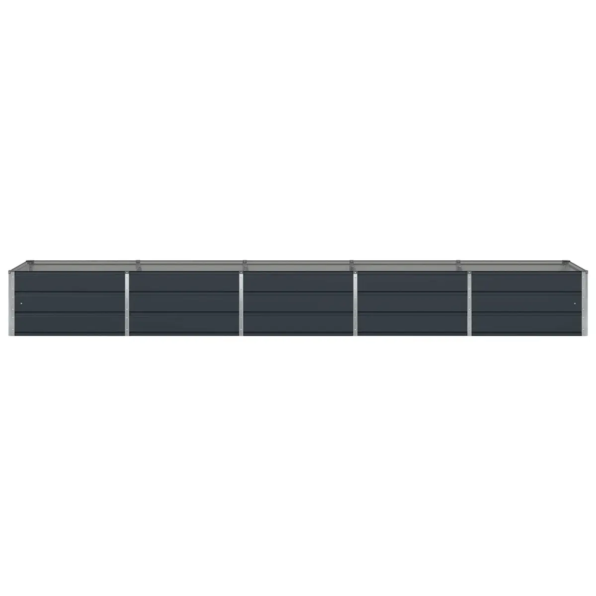 Steel Planter Anthracite 400 x 80 x 45 cm Indoor Outdoor Raised Bed Box