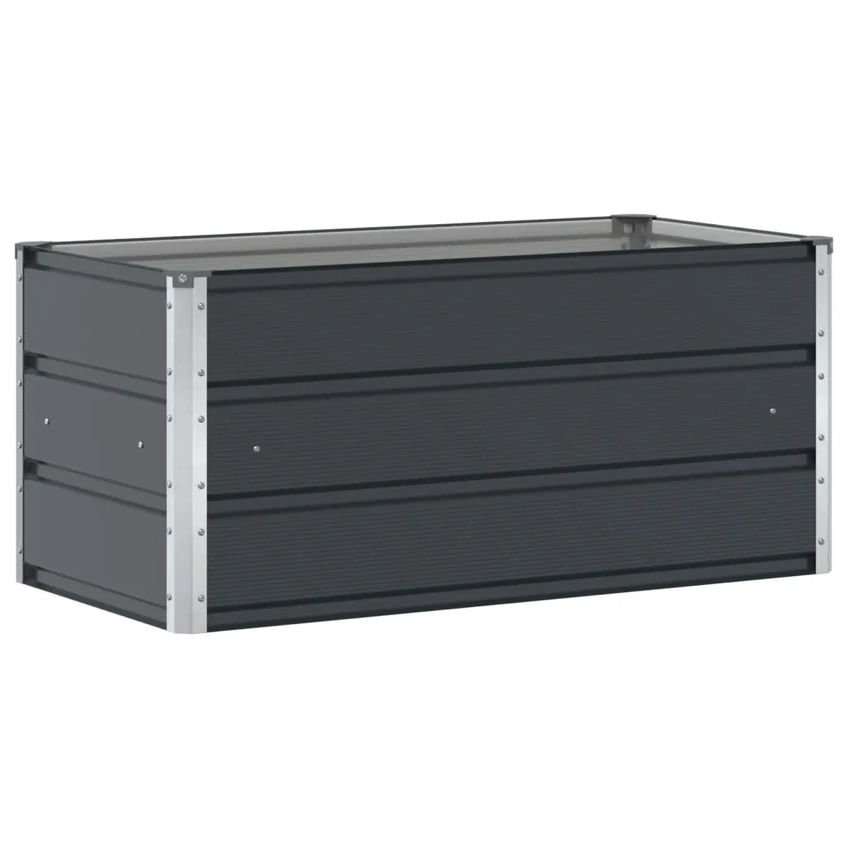 Steel Planter Galvanised 100cm x 50cm x 45cm Anthracite Modern Outdoor Raised Bed for Garden