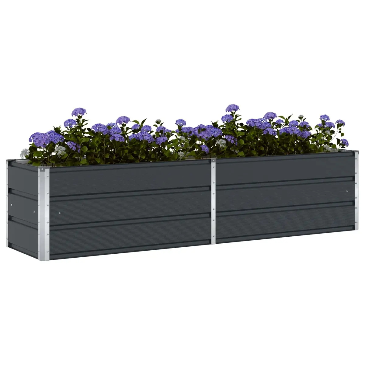 Steel Planter Galvanised 195 x 50 x 45 cm Anthracite Garden Outdoor Pots