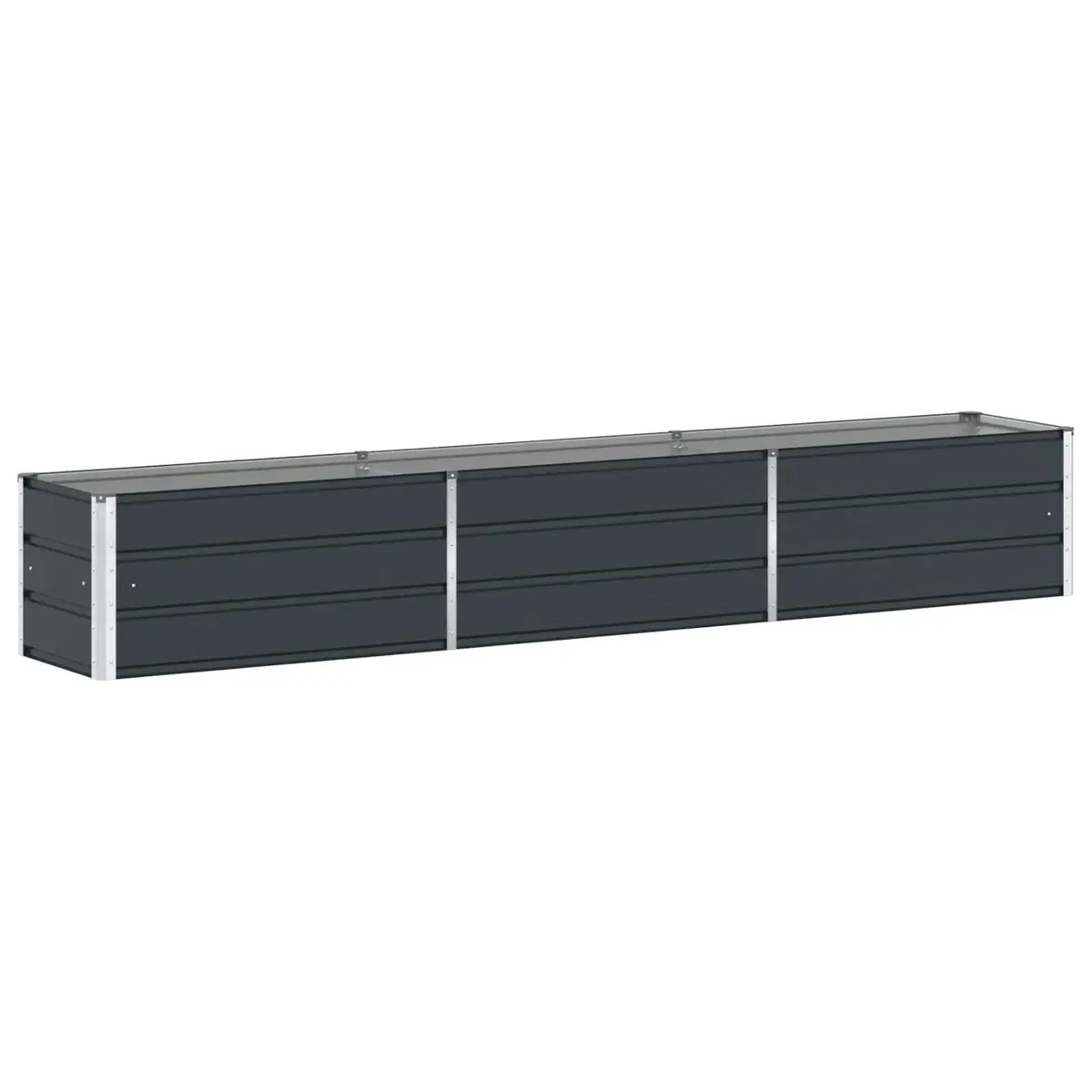 Steel Planter Anthracite 290 x 50 x 45 cm Garden Outdoor Raised Bed Galvanised