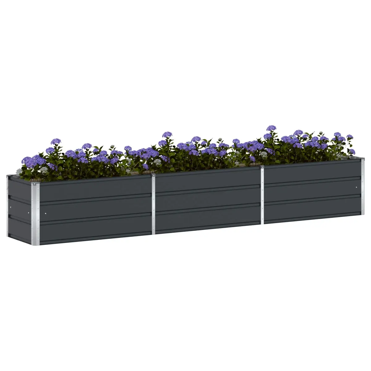 Steel Planter Anthracite 290 x 50 x 45 cm Garden Outdoor Raised Bed Galvanised