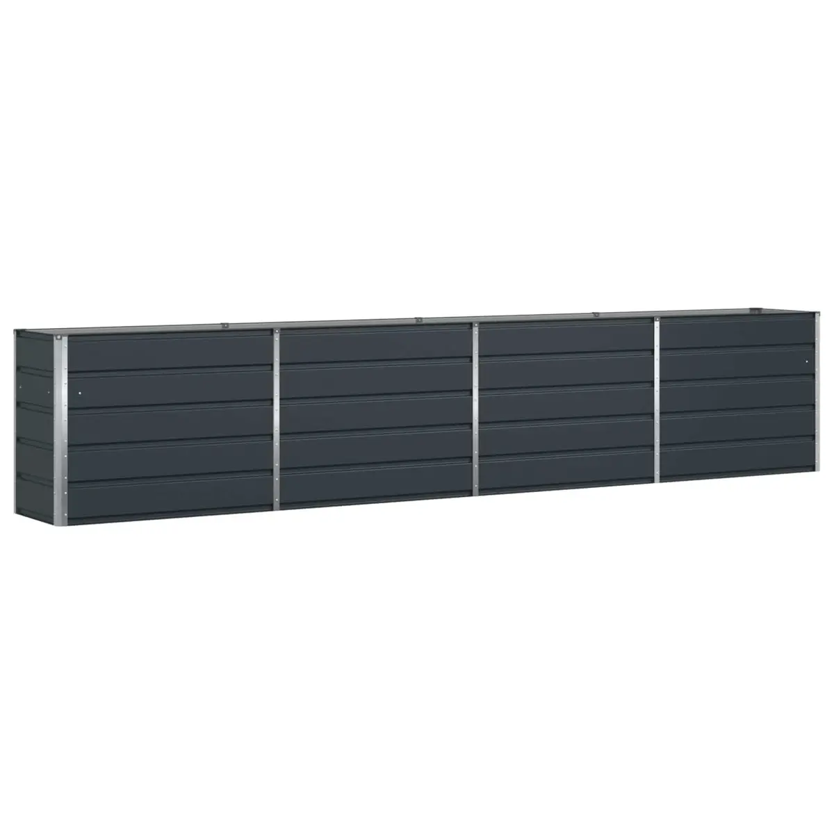 Steel Planter Anthracite 385 x 50 x 75 cm Garden Terrace Outdoor Raised Bed