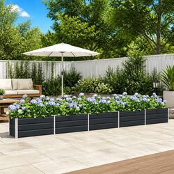 Functional Anthracite Steel Planter for Any Garden Setting