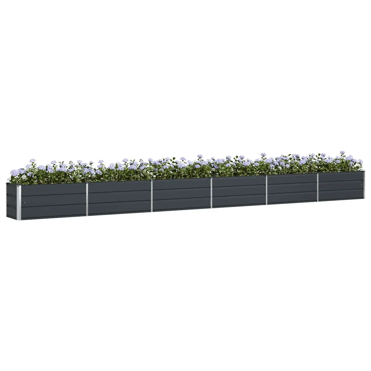 Galvanised Steel Planter 580 x 50 x 45 cm Anthracite Garden Outdoor Pot Box