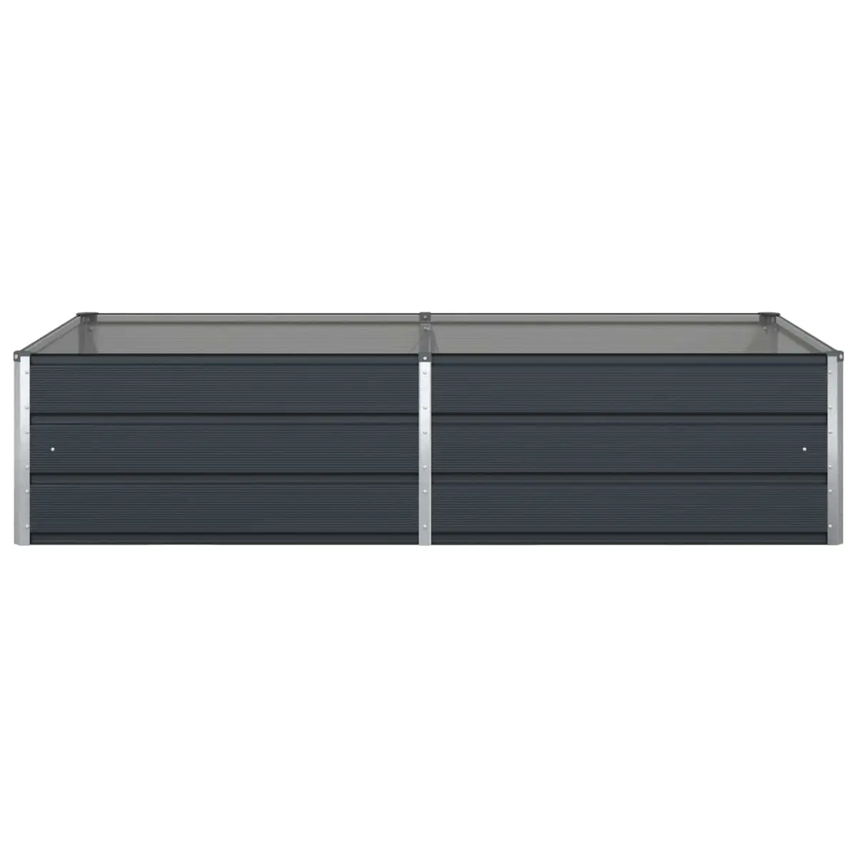Steel Garden Planter Anthracite 195 x 100 x 45 cm Galvanised Outdoor Patio