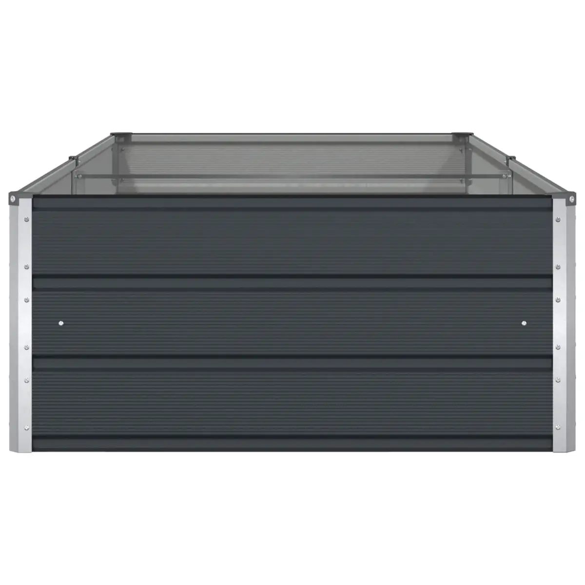 Steel Garden Planter Anthracite 195 x 100 x 45 cm Galvanised Outdoor Patio