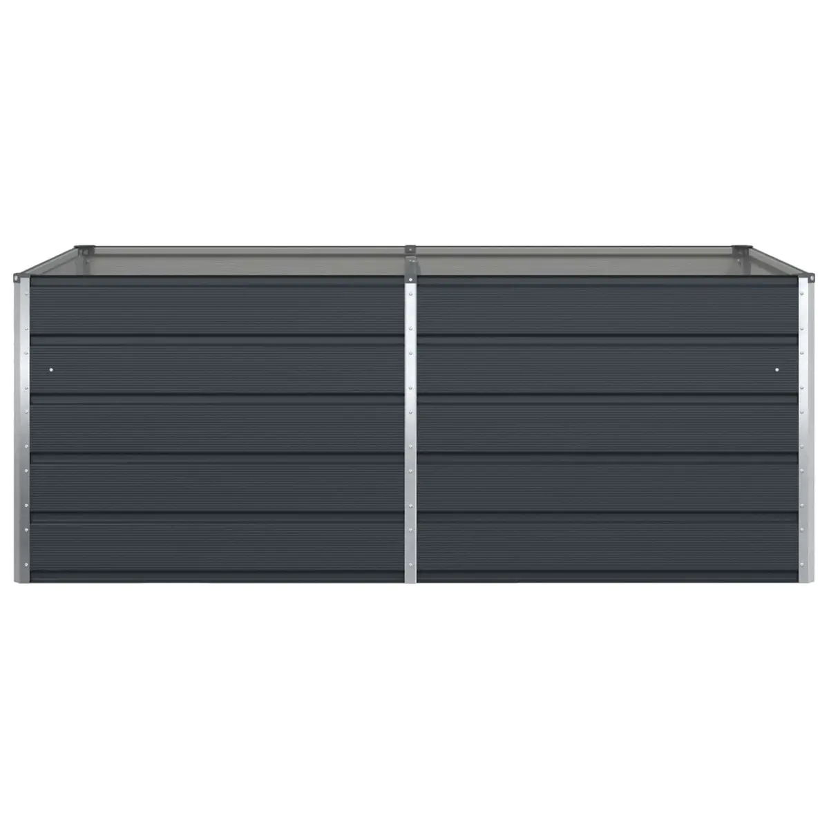 Large Steel Planter Galvanised 195 x 100 x 75 cm Anthracite Outdoor Garden