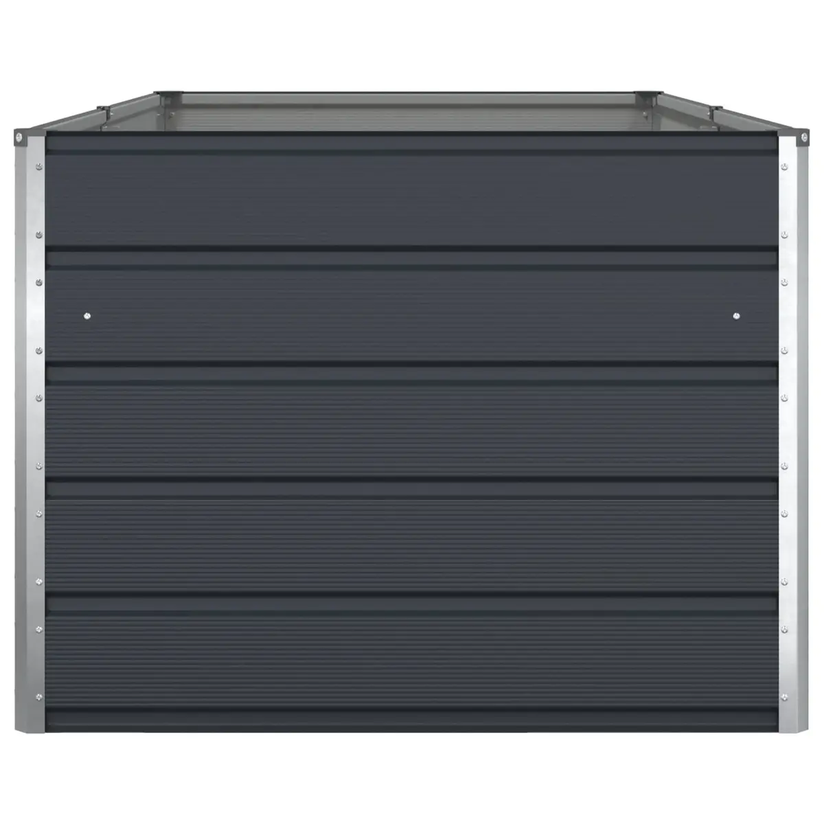 Large Steel Planter Galvanised 195 x 100 x 75 cm Anthracite Outdoor Garden
