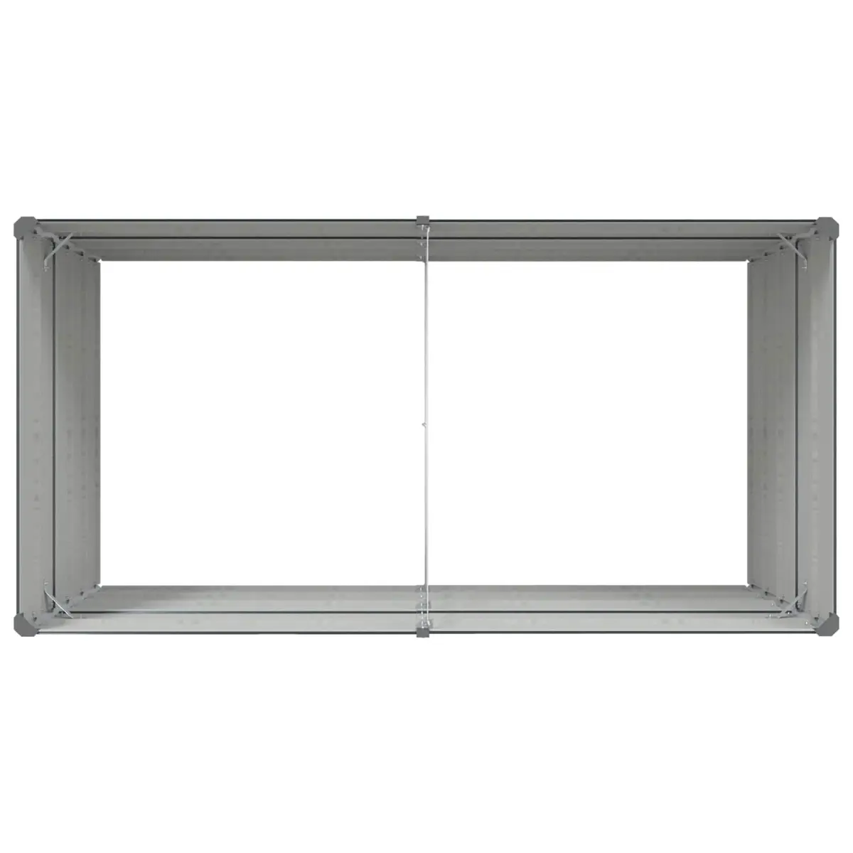 Large Steel Planter Galvanised 195 x 100 x 75 cm Anthracite Outdoor Garden
