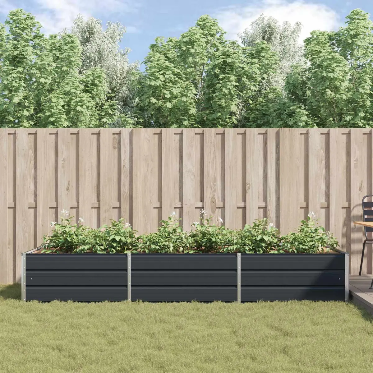 Large Anthracite Planter for Outdoor Use