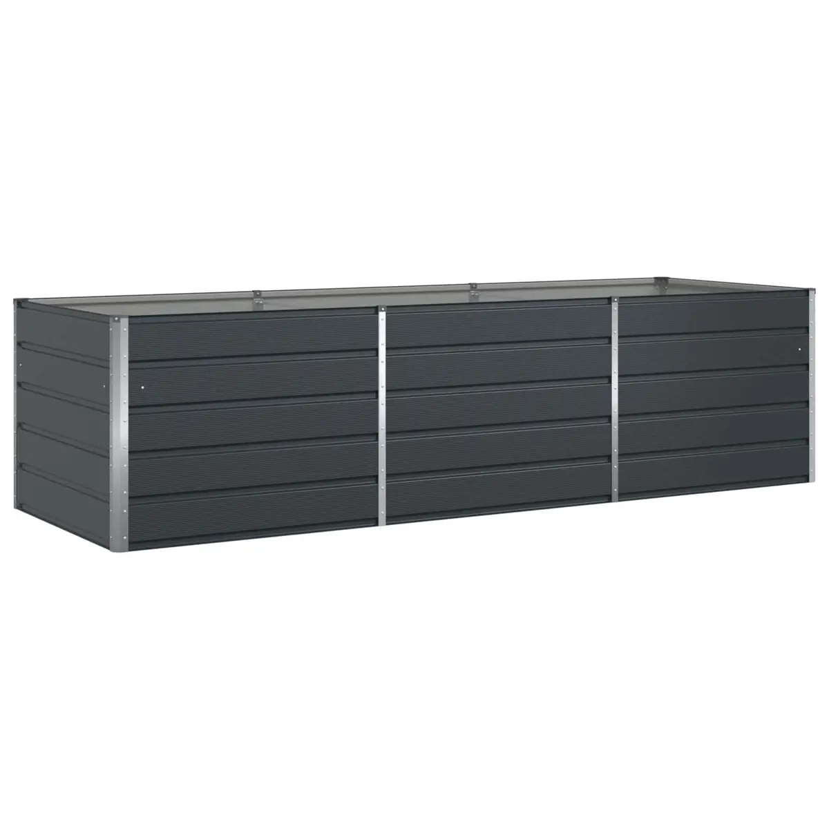 Steel Planter Galvanised 290 x 100 x 75 cm Anthracite Garden Outdoor Patio Pot