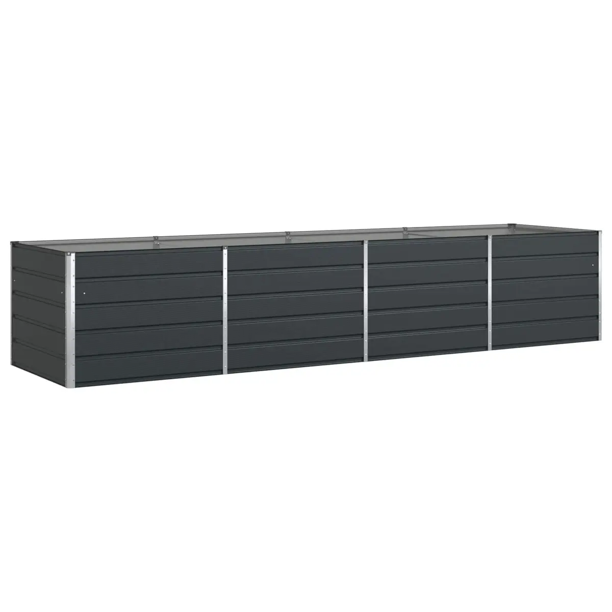 Outdoor Raised Flower Bed Galvanised Steel 385cm x 100cm x 75cm Anthracite Garden Planter