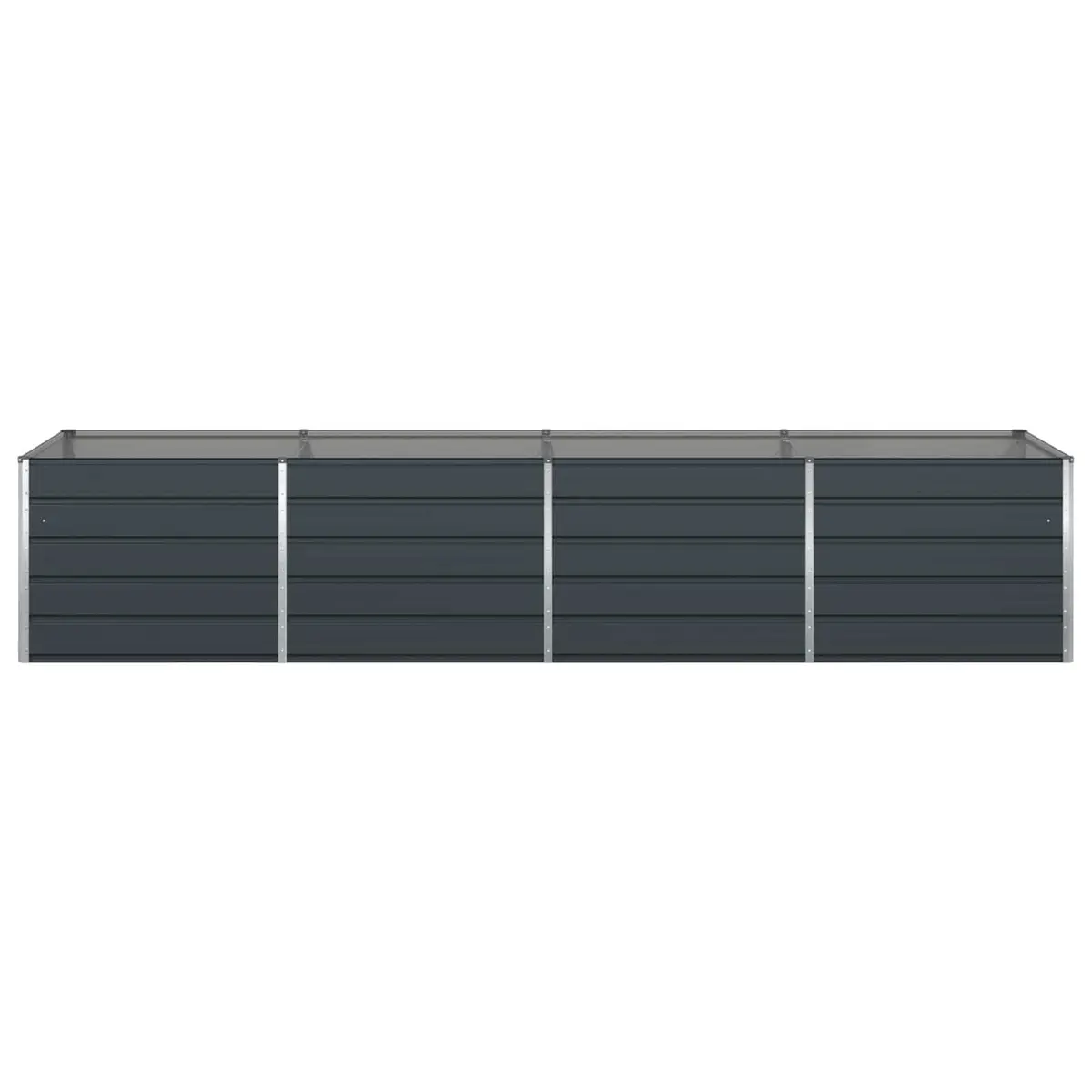 Outdoor Raised Flower Bed Galvanised Steel 385cm x 100cm x 75cm Anthracite Garden Planter