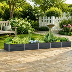 Functional Galvanised Steel Planter for Patios and Gardens