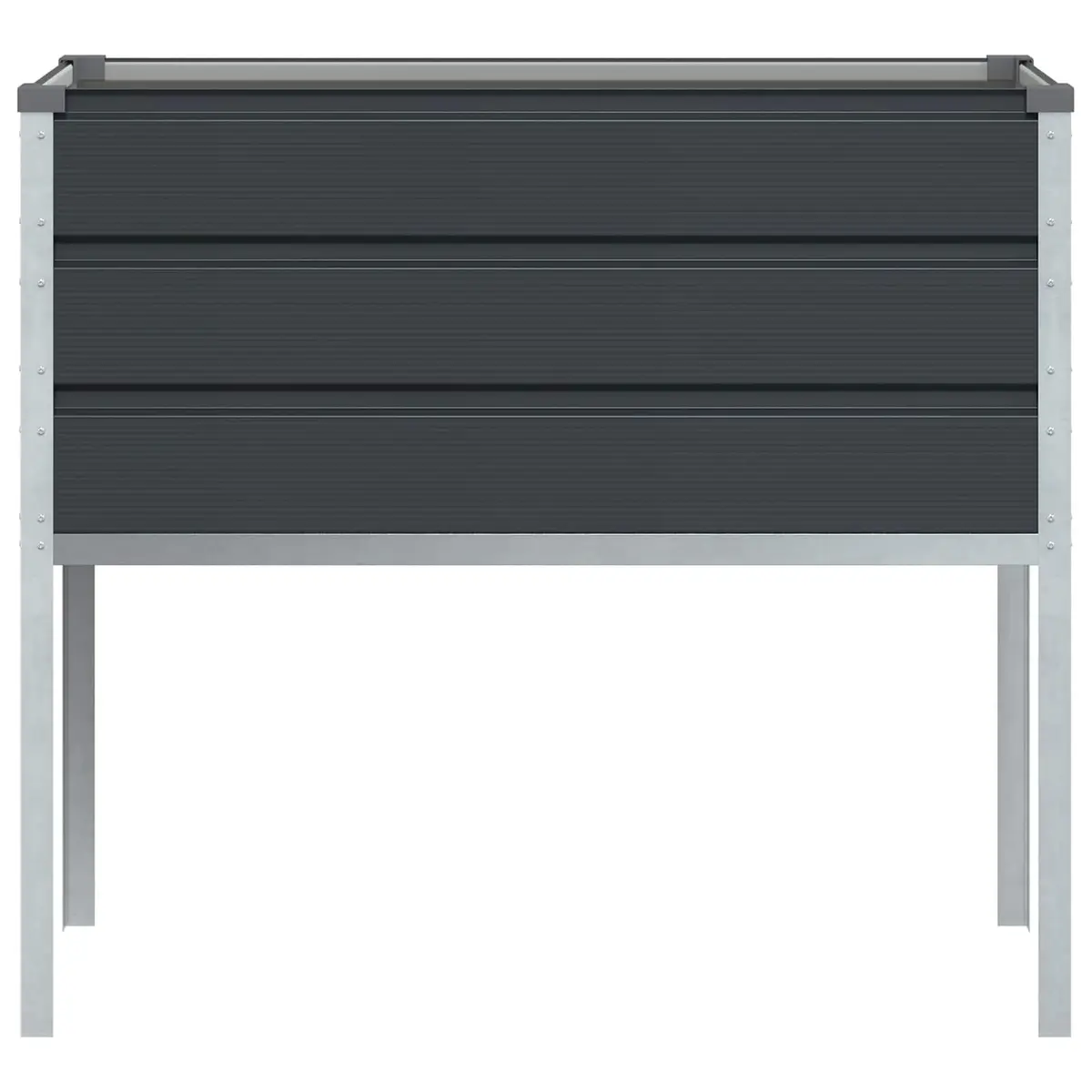 Elevated Planter Galvanised Steel 100cm x 45cm x 90cm Anthracite Outdoor Garden Decor