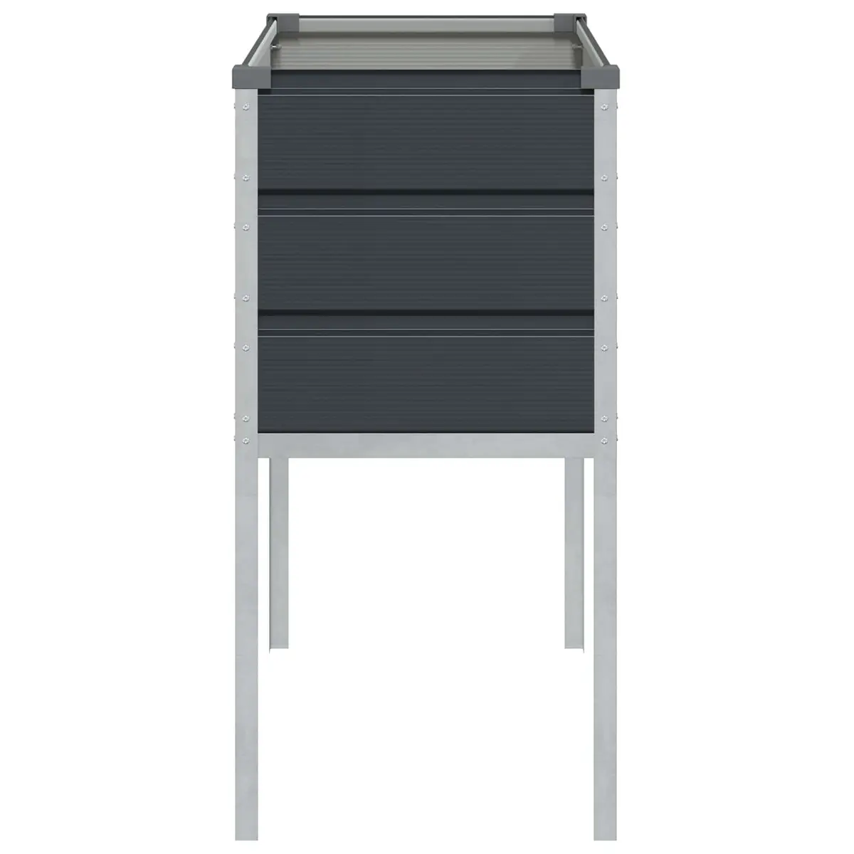 Elevated Planter Galvanised Steel 100cm x 45cm x 90cm Anthracite Outdoor Garden Decor