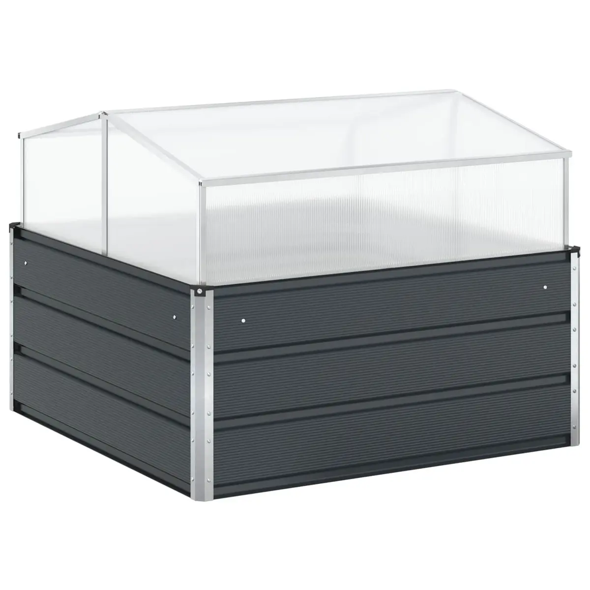 Planter Galvanised Steel 100x100x77cm Anthracite Large Raised Bed