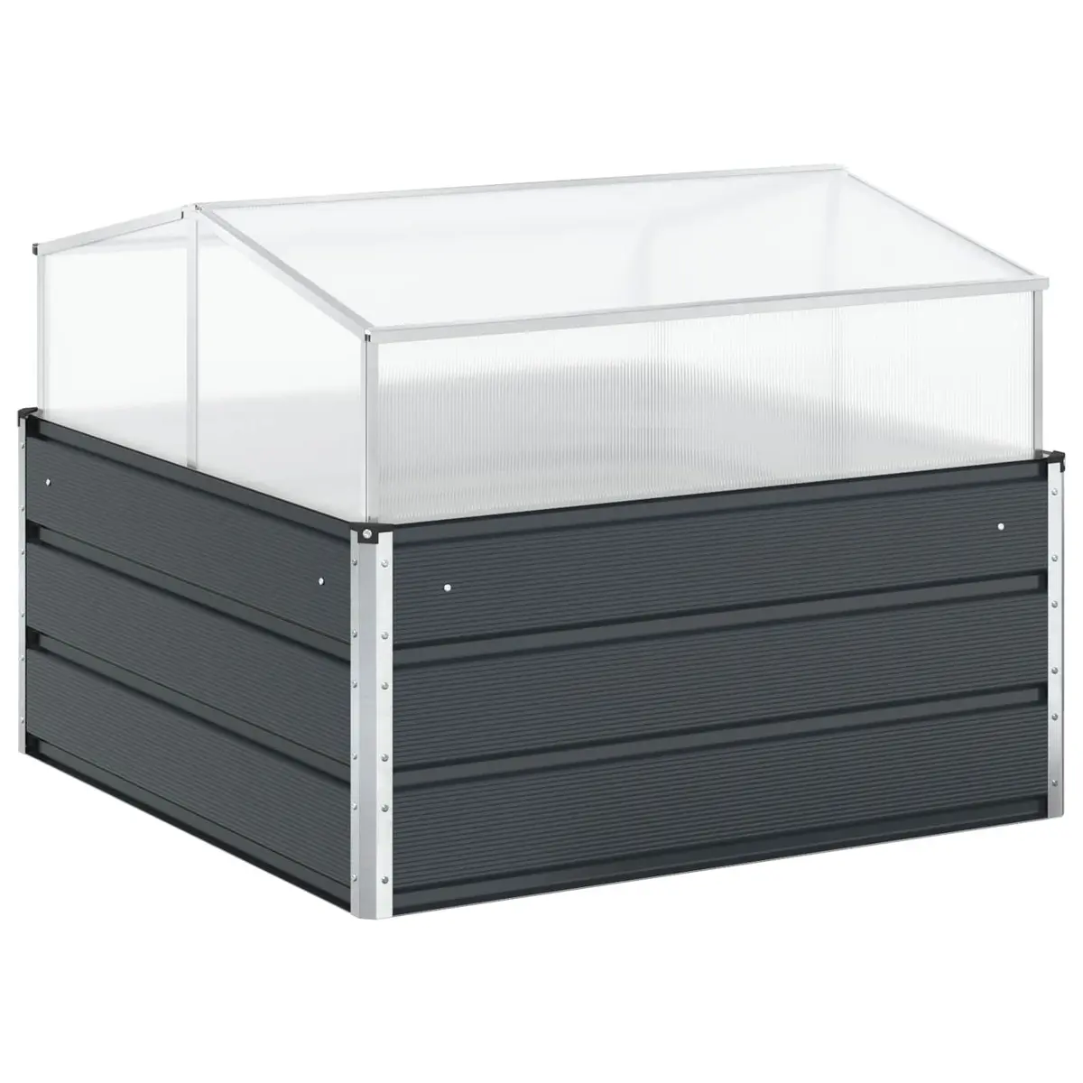 Planter Galvanised Steel 100x100x77cm Anthracite Large Raised Bed